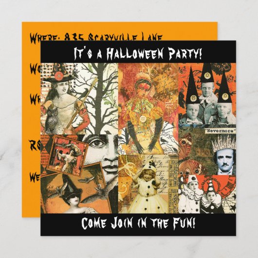 Halloween Collage Kaart (Voorkant / Achterkant)