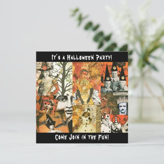 Halloween Collage Kaart (Staand voorkant)