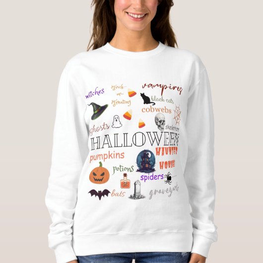 Halloween Collage Print Trui (Voorkant)