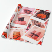 Halloween Collage Soft Vrouwelijk Cadeaupapier (Uitgerold)