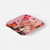 Halloween Collage Soft Vrouwelijk Papieren Bordje (Gebogen)