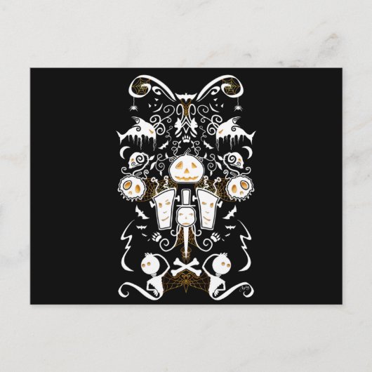 Halloween Collage Tekening Briefkaart (Voorkant)