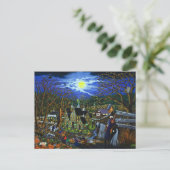 Halloween, college, heksen, Jack-O-Lantern, wolf,  Briefkaart (Staand voorkant)