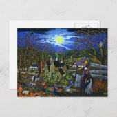 Halloween, college, heksen, Jack-O-Lantern, wolf,  Briefkaart (Voorkant / Achterkant)