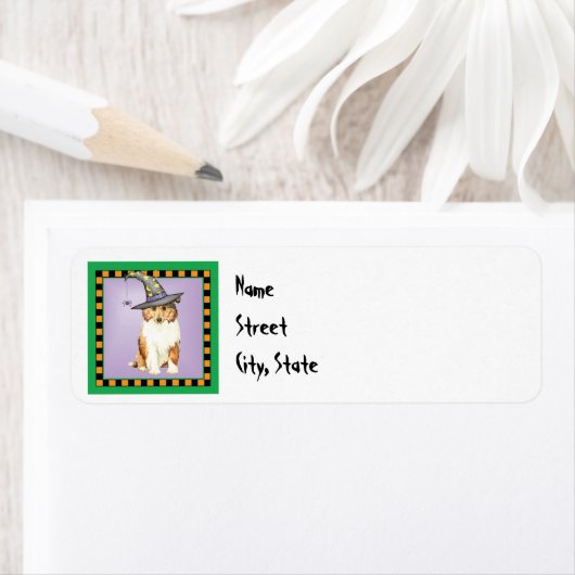 Halloween Collie Etiket (Insitu)