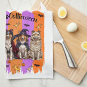 Halloween Collies Theedoek (Quarter Fold)