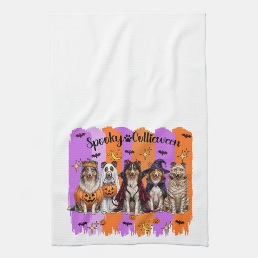 Halloween Collies Theedoek (Verticaal)