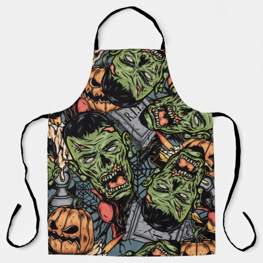 Halloween colorful elements seamless pattern with schort (Voorkant)