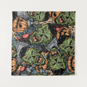 Halloween colorful elements seamless pattern with wandkleed (Voorkant (horizontaal))