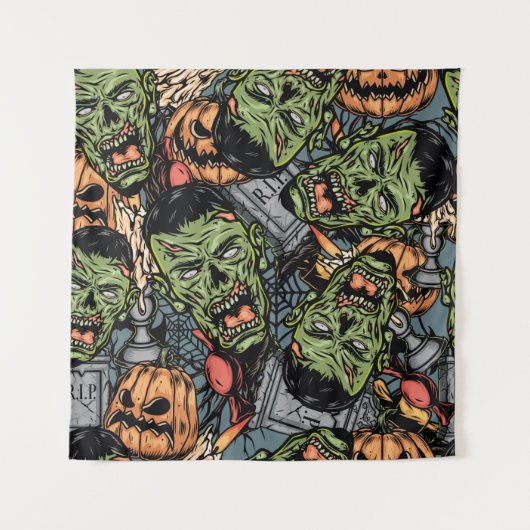 Halloween colorful elements seamless pattern with wandkleed (Voorkant)
