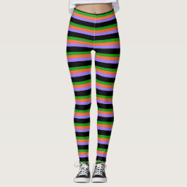 Halloween Colors Striped Leggings