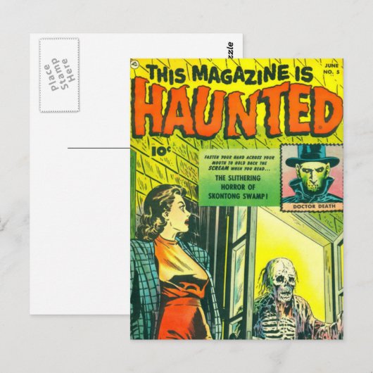 Halloween Comic Book Briefkaart (Voorkant / Achterkant)