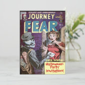 Halloween Comic Strip Funny Invitation Kaart (Staand voorkant)