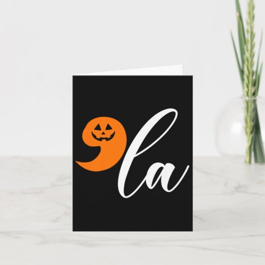 Halloween Comma La Funny Pumpkin Kamala Harris Pre Kaart (Voorkant)