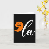 Halloween Comma La Funny Pumpkin Kamala Harris Pre Kaart (Gele Bloem)