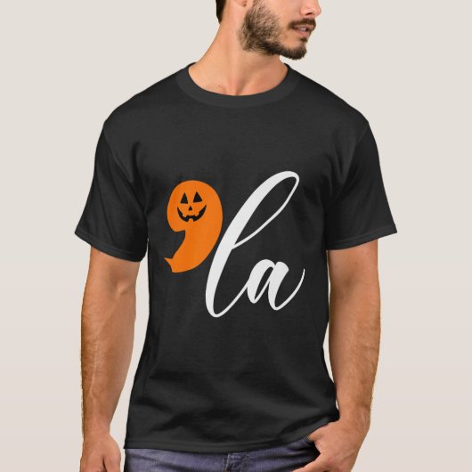 Halloween Comma La Funny Pumpkin Kamala Harris Pre T-shirt (Voorkant)