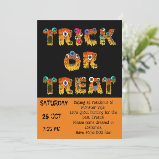 Halloween Community Trick or treat Kaart (Staand voorkant)