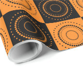 Halloween Concentric Sinaasappel and Black Polka D Cadeaupapier (Rol Hoek)