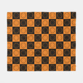 Halloween Concentric Sinaasappel and Black Polka D Fleece Deken (Voorkant (Horizontaal))