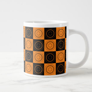 Halloween Concentric Sinaasappel and Black Polka D Grote Koffiekop