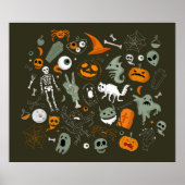Halloween-concept-illustratie met teken en symb o poster (Voorkant)