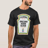Halloween Condiment Fles Eenhoorn Hoorn Elixir P T-shirt (Voorkant)