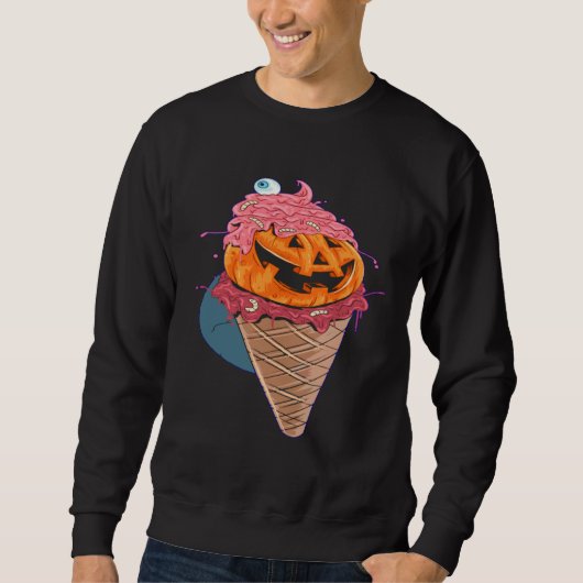 Halloween cones Pumpkin Worms icecream Trui (Voorkant)