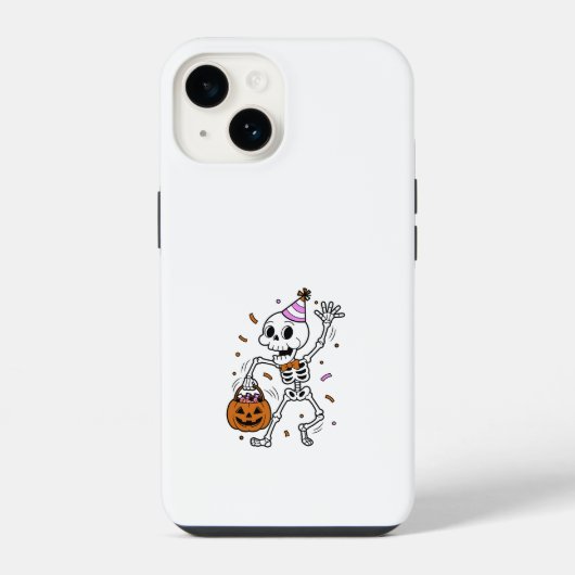 Halloween-confetti-skelet iPhone Hoesje (Achterkant)