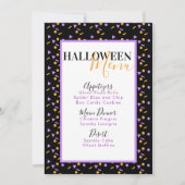 Halloween Confetti Sprinkles Birthday Party Menu (Voorkant)