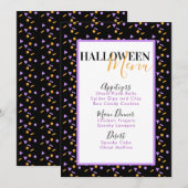 Halloween Confetti Sprinkles Birthday Party Menu (Voorkant / Achterkant)