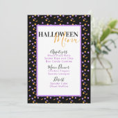 Halloween Confetti Sprinkles Birthday Party Menu (Staand voorkant)