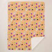 Halloween Confetti Sprinkles Ghost Ice Cream Neon Sherpa Deken (Voorkant)