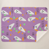 Halloween Confetti Sprinkles Ghost Trees Sherpa Deken (Voorkant (horizontaal))