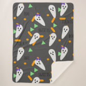 Halloween Confetti Sprinkles Ghost Trees Sherpa Deken (Voorkant)