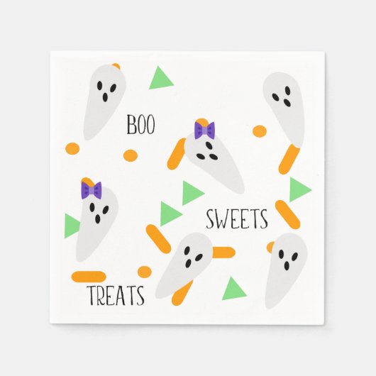 Halloween-confetti Strooisel | Geest Servet (Voorkant)