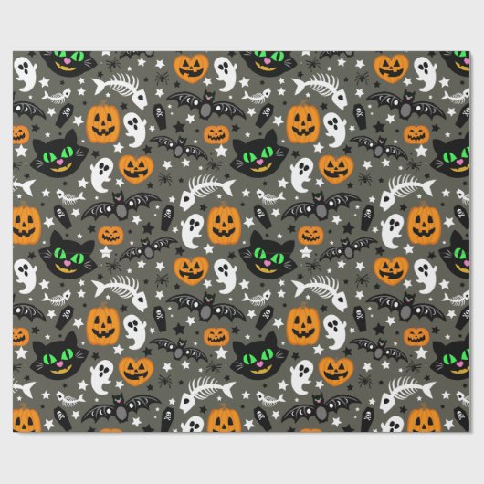 Halloween Confetti Wrapping Paper Cadeaupapier (Vlak)