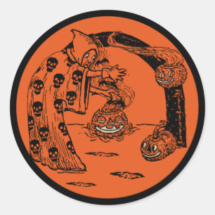 Halloween Conjuring Specter Classic Round St. Ronde Sticker