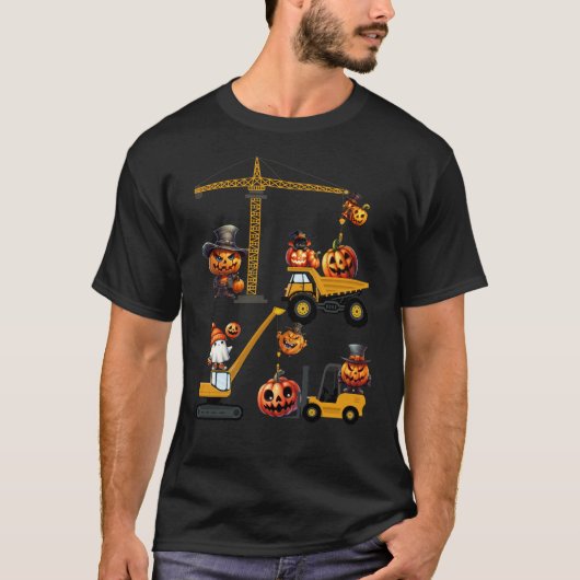 Halloween Constructie Grappige Kinder Jongens Hall T-shirt (Voorkant)