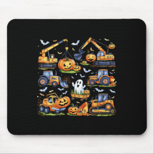 Halloween Construction Vehicle Crane Truck Pumpkin Muismat
