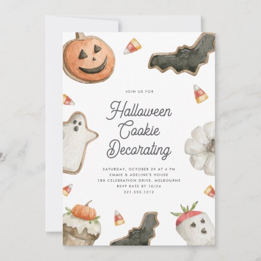 Halloween Cookie Decorating Party Kaart (Voorkant)