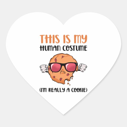 Halloween Cookie Hart Sticker (Voorkant)