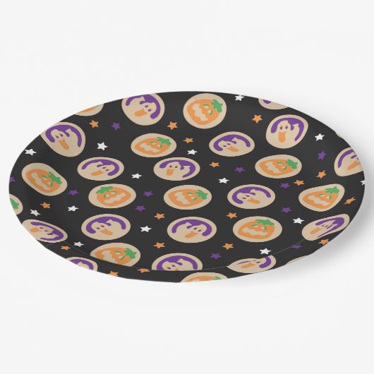 Halloween Cookie Party Borden Papieren Bordje (Gekanteld)