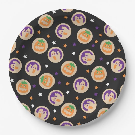 Halloween Cookie Party Borden Papieren Bordje (Voorkant)