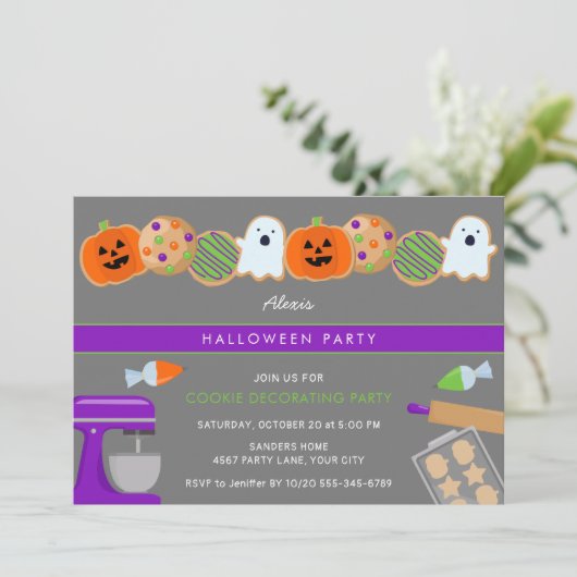 HALLOWEEN COOKIE PARTY UITNODIGING (Staand voorkant)