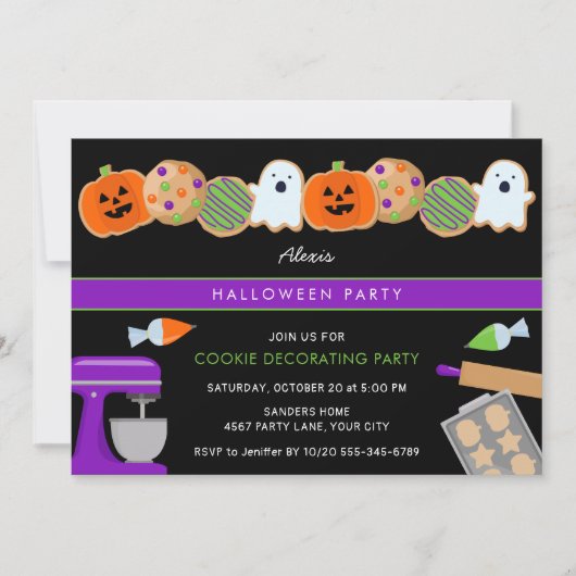 HALLOWEEN COOKIE PARTY UITNODIGING (Voorkant)