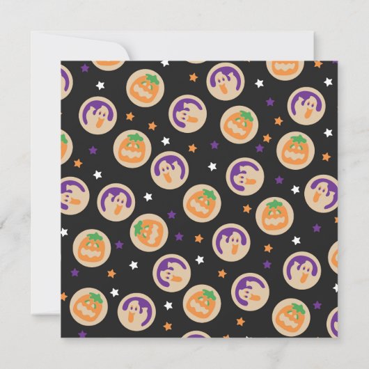 Halloween Cookie Verjaardagsfeestuitnodiging Notitiekaartje (Achterkant)