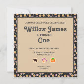 Halloween Cookie Verjaardagsfeestuitnodiging Notitiekaartje (Voorkant)