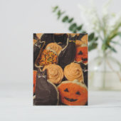 Halloween Cookies Cats and Pumpkins Briefkaart (Staand voorkant)