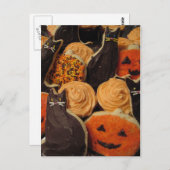 Halloween Cookies Cats and Pumpkins Briefkaart (Voorkant / Achterkant)