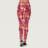Halloween Cookies Pattern Collectie B Pink BG Leggings (Achterkant)